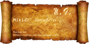 Mikló István névjegykártya